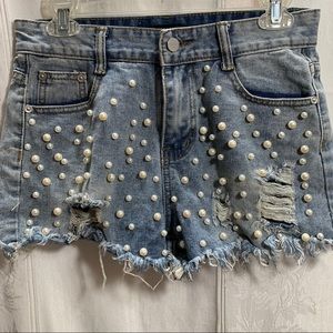 William B Denim Cutoffs Pearl Womens Size Large